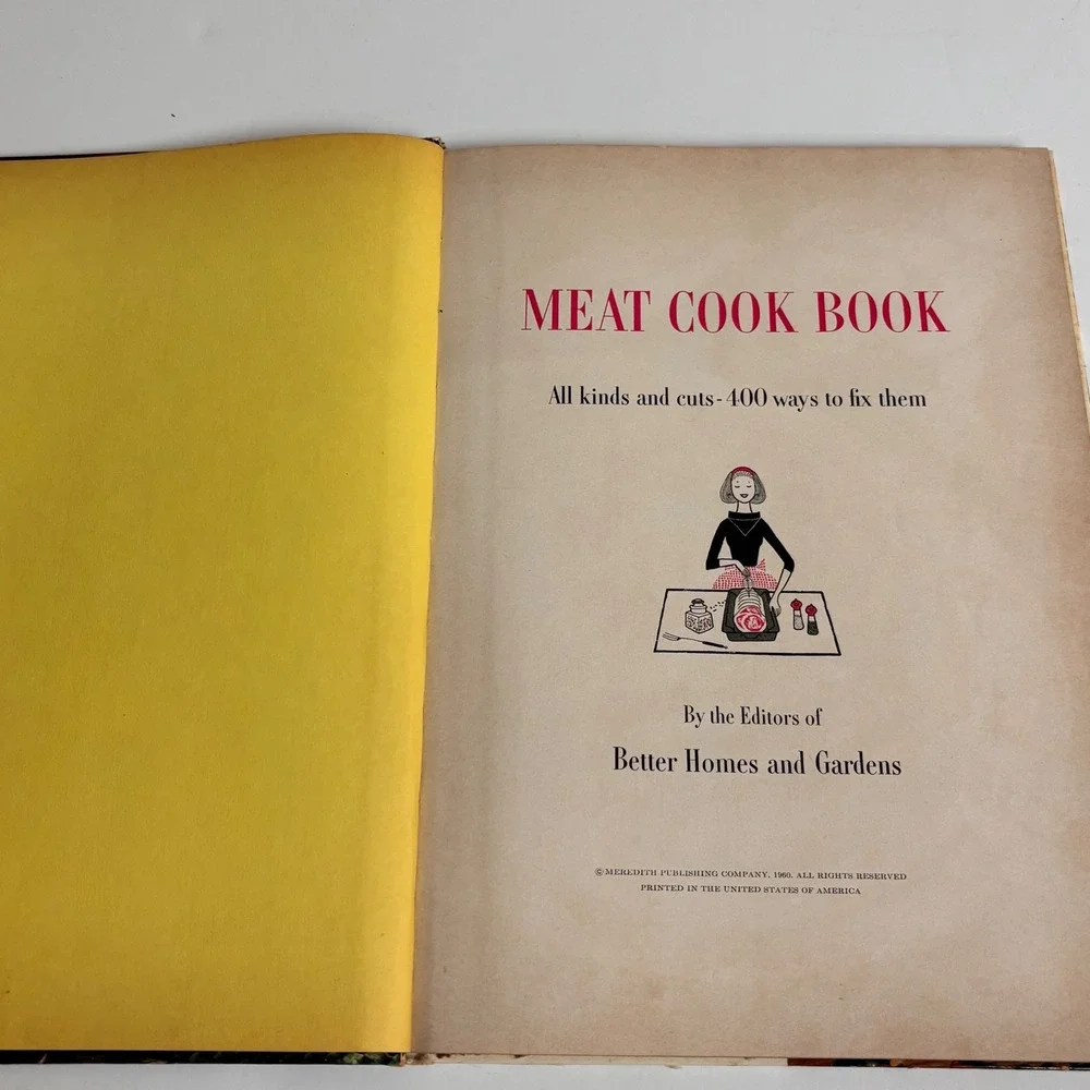 Vintage‎ 1960 Better Homes & Gardens Meat Cook Book Hardcover 400+ Recipes MCM